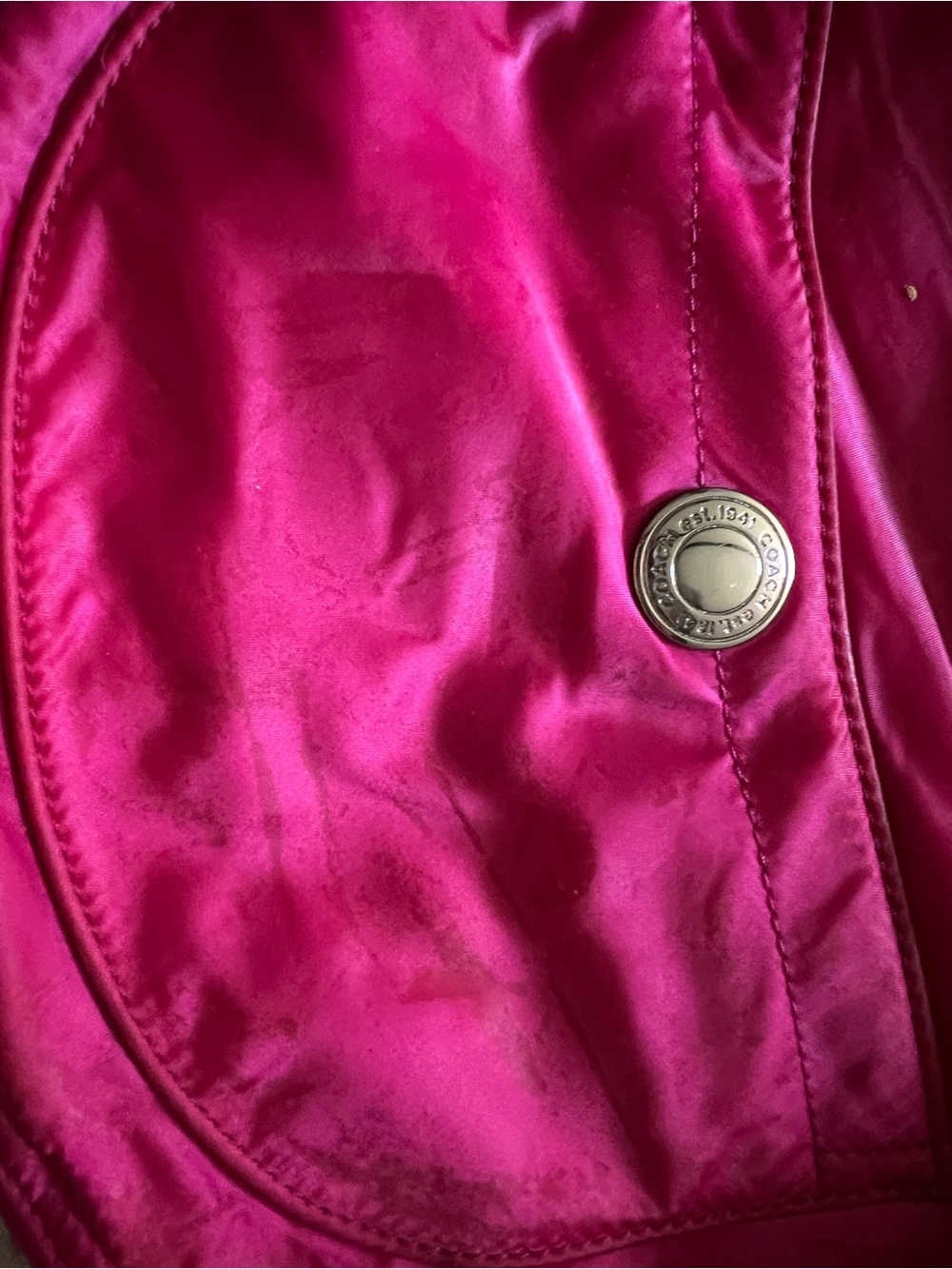 Y2K Coach Fuchsia/pink  Nylon Shoulder Bag with Silver-Tone Hardware - Picture 2 of 4